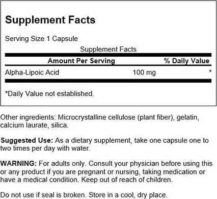 Добавка Swanson Alpha Lipoic Acid