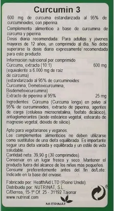 Таблетки для здоровья Health Aid Куркумин