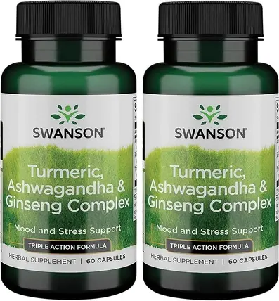 Комплекс Swanson Полный Спектр Куркума Ашваганда & Женьшень