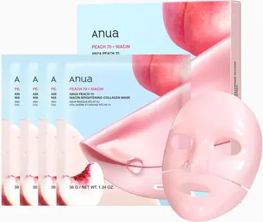 Ночная маска для лица Anua Peach 70 Niacin осветляющая с коллагеном