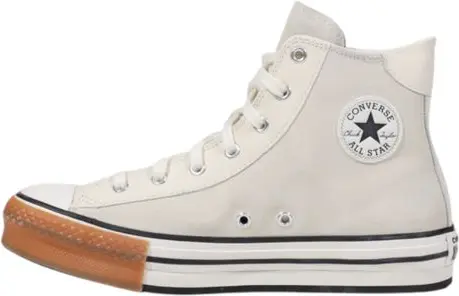 Кеды Converse из натуральной кожи кремового цвета с высоким голенищем