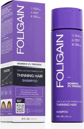Шампунь Foligain для стимуляции роста волос для женщин с 2% Триoксидилом - Против выпадения волос
