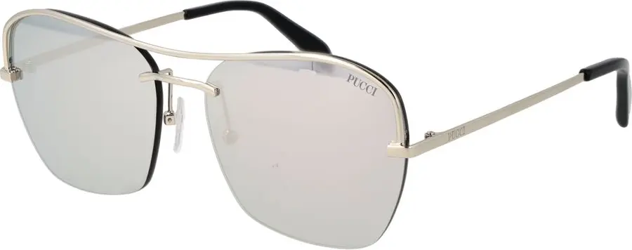 Серебряные металлические солнцезащитные очки Emilio Pucci