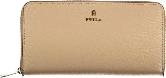 Бежевый кожаный кошелек Furla
