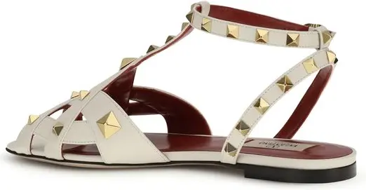 Flat Sandals Valentino Garavani Beige Goatskin