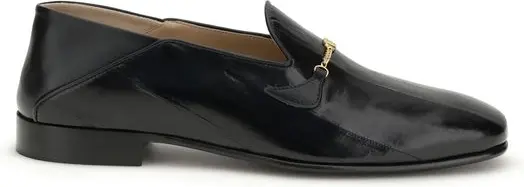 Loafers Valentino Garavani Black Calf Leather Bos Taurus Slip-On