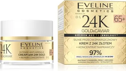 Antiwrinkle Cream Eveline 24k Gold & Caviar
