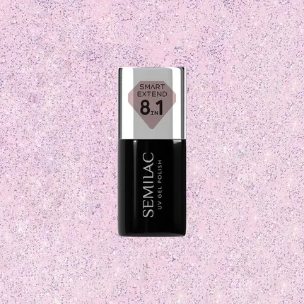 Semilac Smart Extend Гибридный лак для ногтей Glitter Delicate Pink № 806