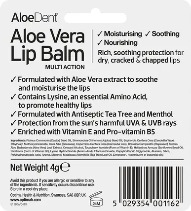 Бальзам для губ Aloe Dent