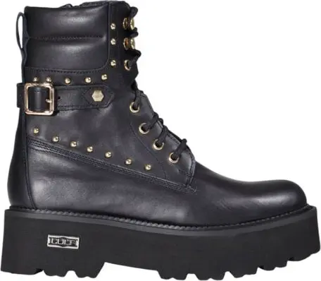 Boots Cult Black Leather Lace-Up Boots