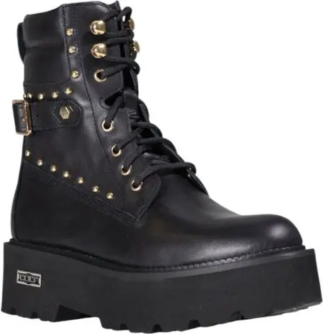 Boots Cult Black Leather Lace-Up Boots