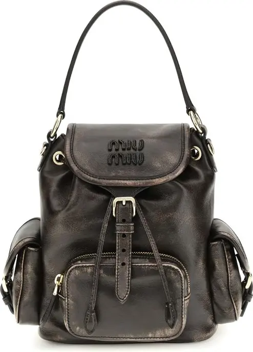 Backpack Miu Miu Brown Calf Leather Bos Taurus