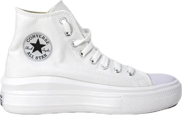 Белые высокие кроссовки Converse из хлопка