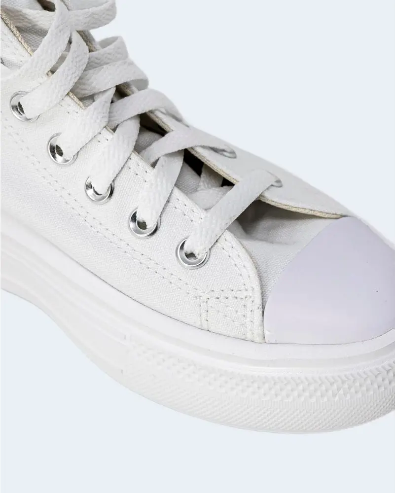 Белые высокие кроссовки Converse из хлопка