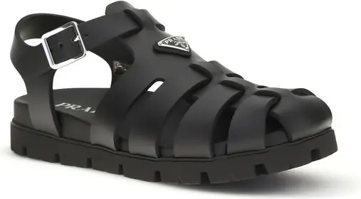 Sandals Prada Black Calf Leather Bos Taurus