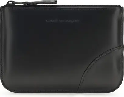 Кошелёк Comme Des Garcons Чёрная Телячья Кожа Bos Taurus