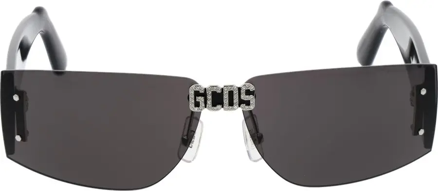 Чёрные пластиковые солнцезащитные очки GCDS