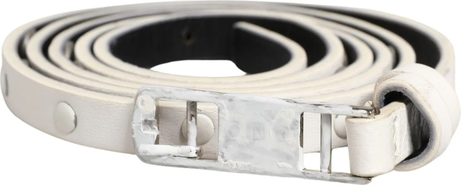 Ремень Costume National Белый Кожаный с заклепками Cintura Belt