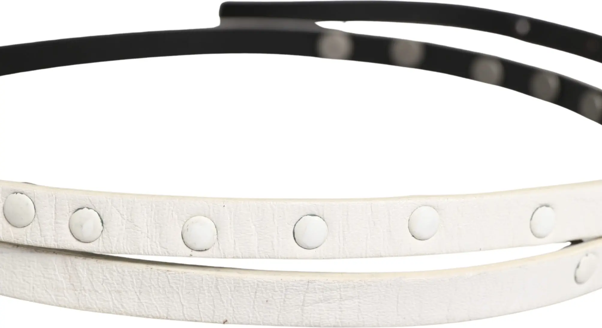 Ремень Costume National Белый Кожаный с заклепками Cintura Belt