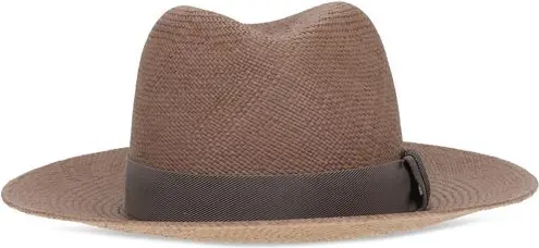 Hat Brunello Cucinelli Brown Straw Fedora