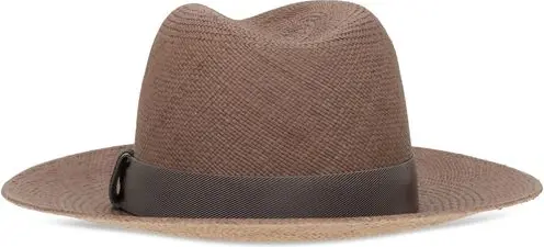 Hat Brunello Cucinelli Brown Straw Fedora