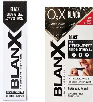 Отбеливающие полоски Blanx O3x Oxygen Power Активный уголь