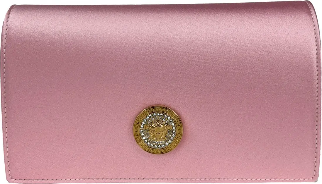 Mini Chain Crossbody Bag Versace Medusa Crystal Satin