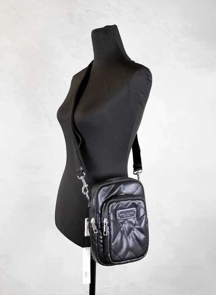 Сумка The Marc Jacobs Pillow Small Black Quilted Smooth Leather Crossbody Handbag Purse
