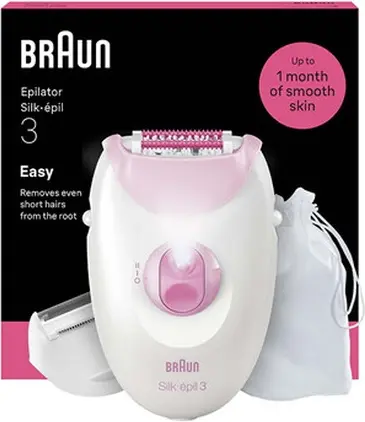 Эпилятор Braun Silk-épil 3 3033 Розовый эпилятор с кабелем