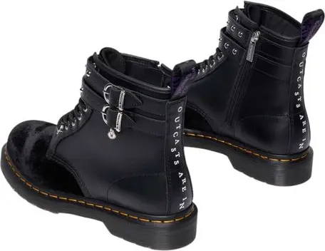 Чёрные кожаные ботинки Dr. Martens на шнуровке