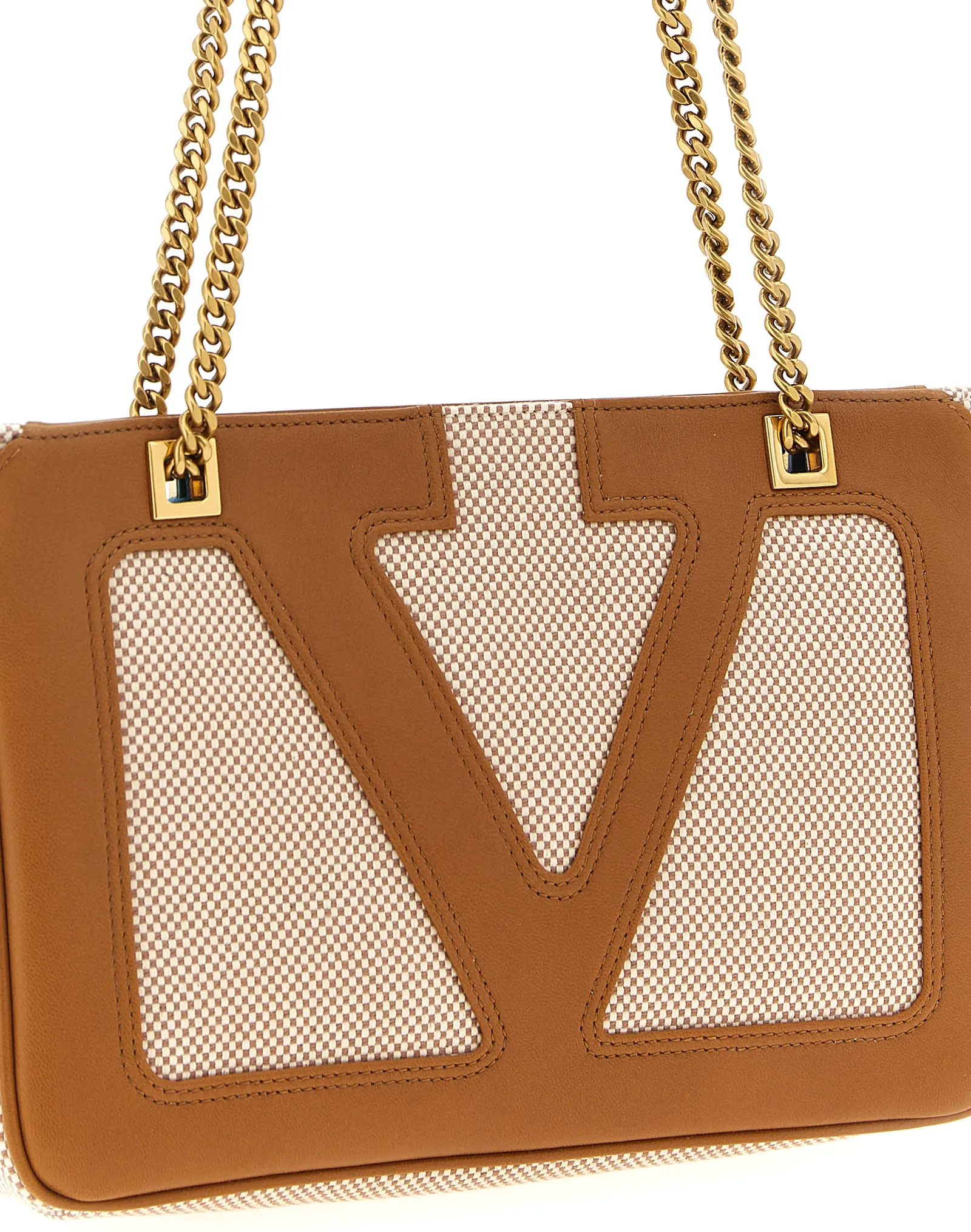Brown Cotton Shoulder Bag Valentino Garavani