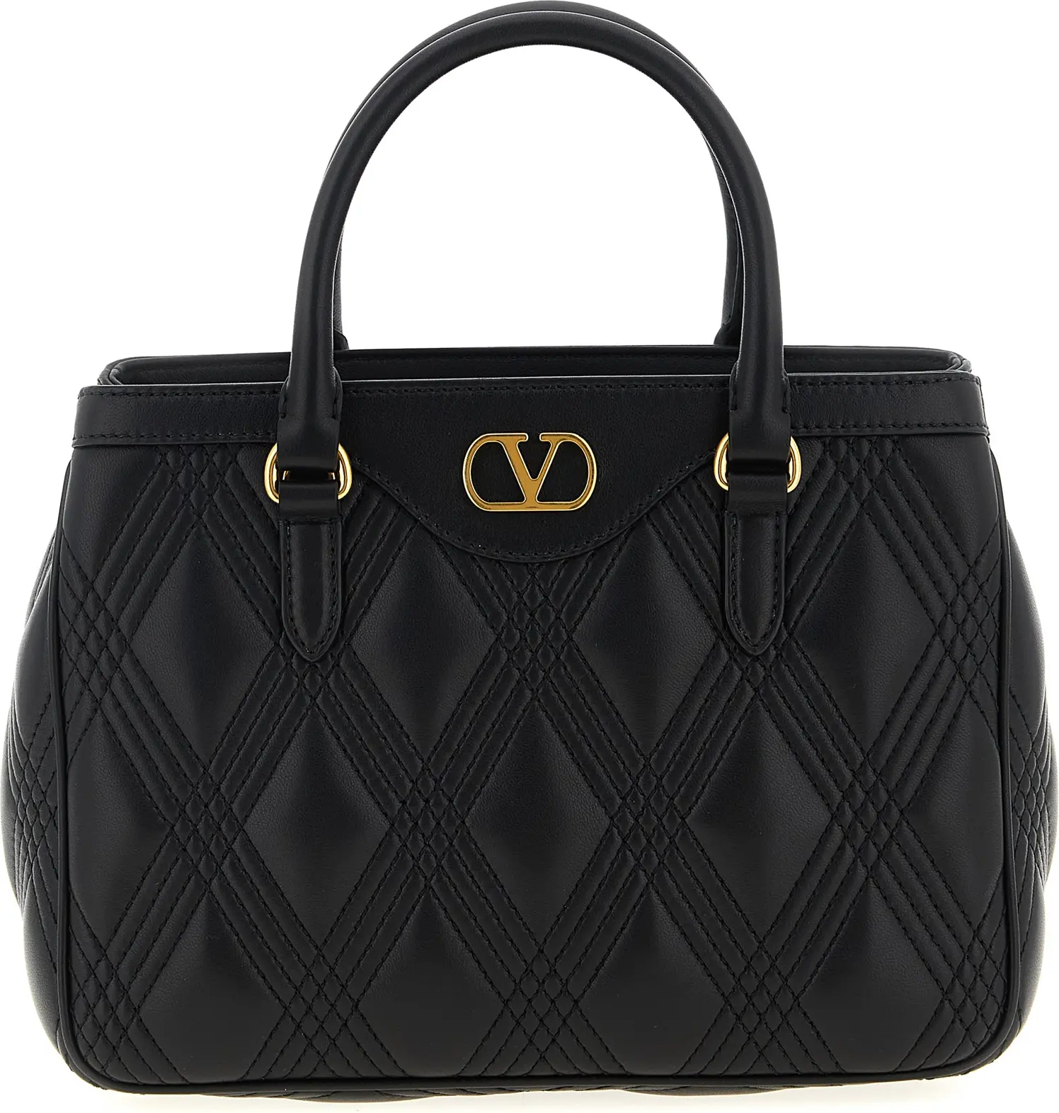 Handbag Valentino Garavani Black Lamb Leather