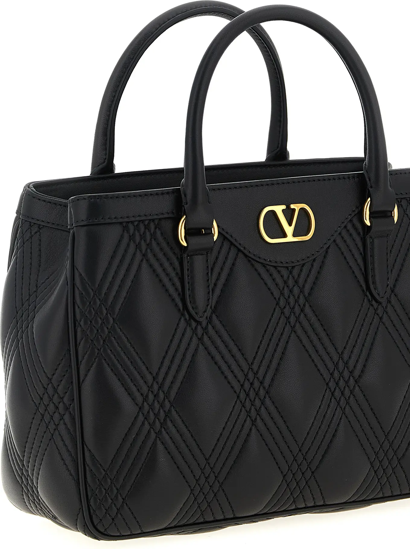 Handbag Valentino Garavani Black Lamb Leather