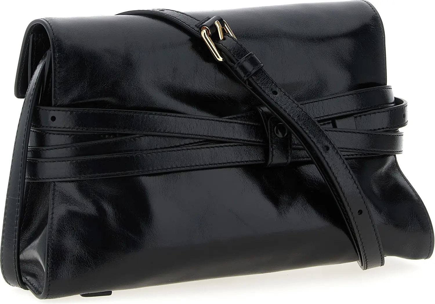 Black Leather Crossbody Bag Moschino