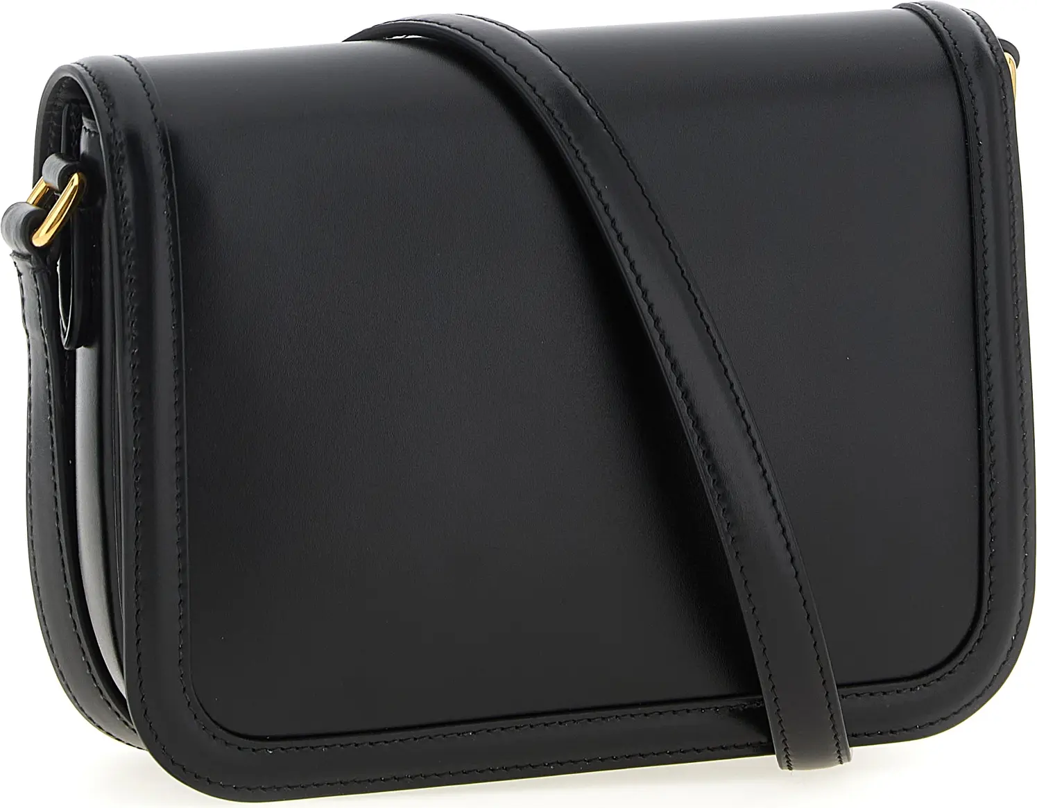 Black Calfskin Leather Crossbody Bag