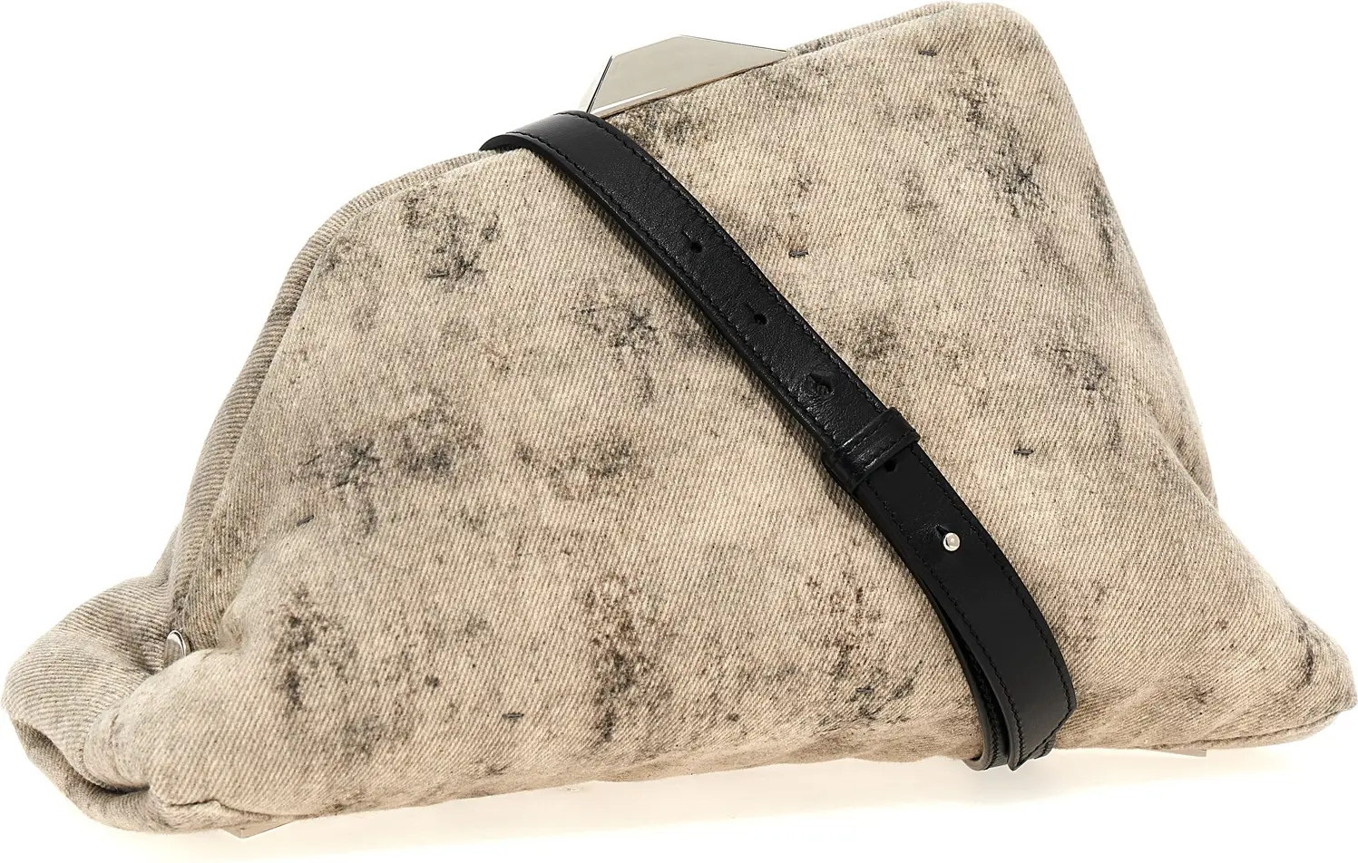 Gray Leather Clutch Bag The Attico