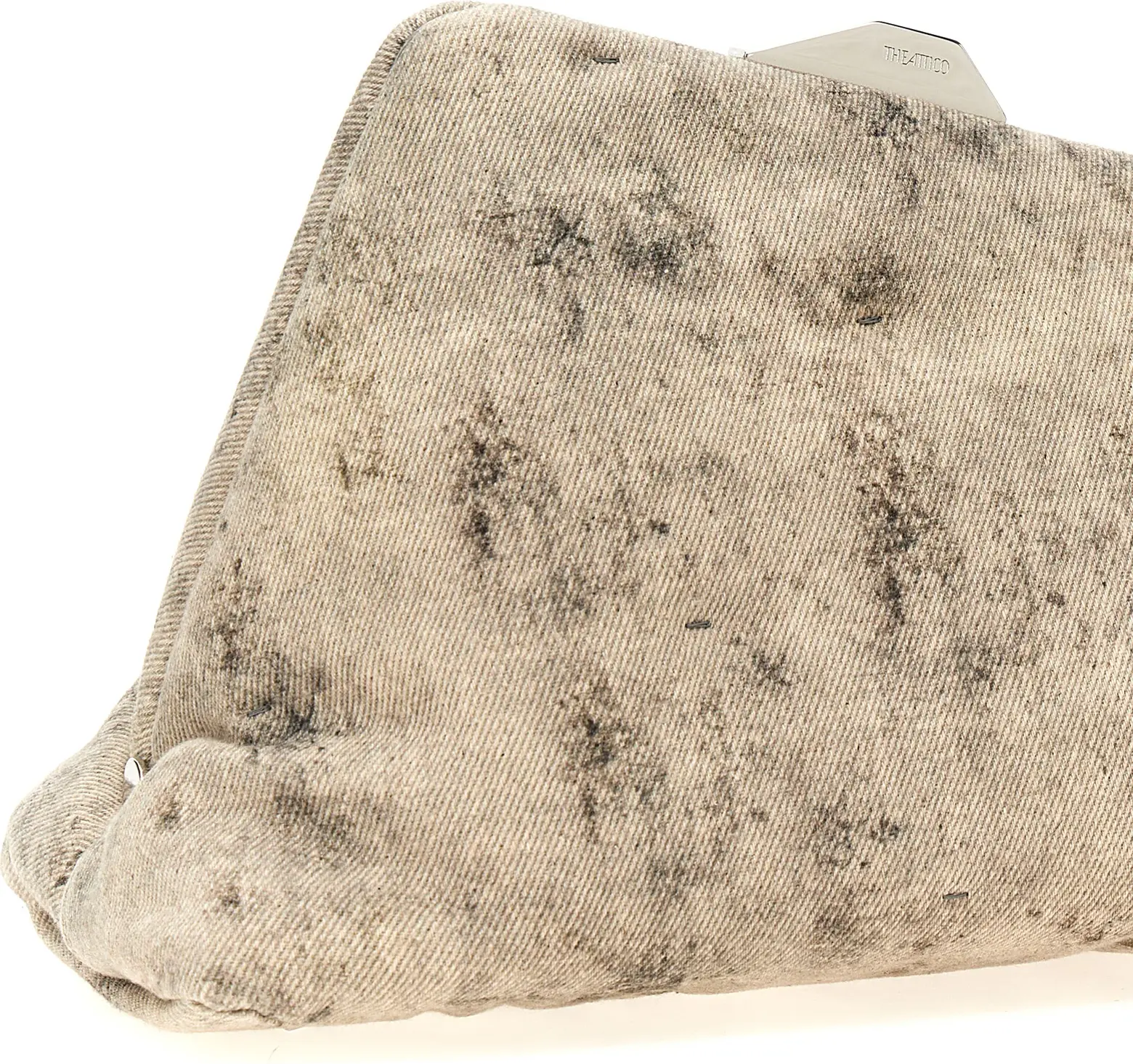 Gray Leather Clutch Bag The Attico