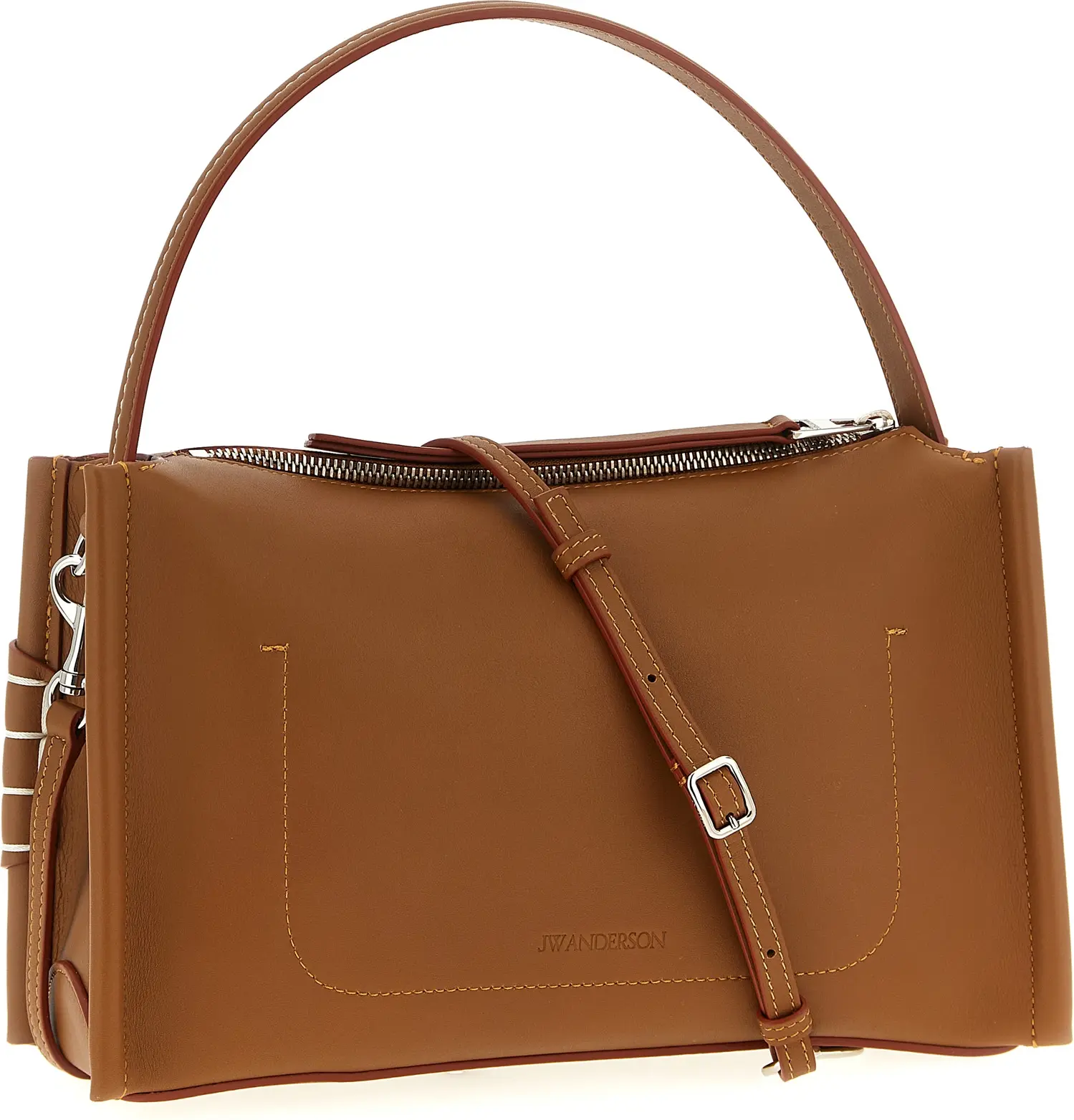 Brown Calfskin Shoulder Bag