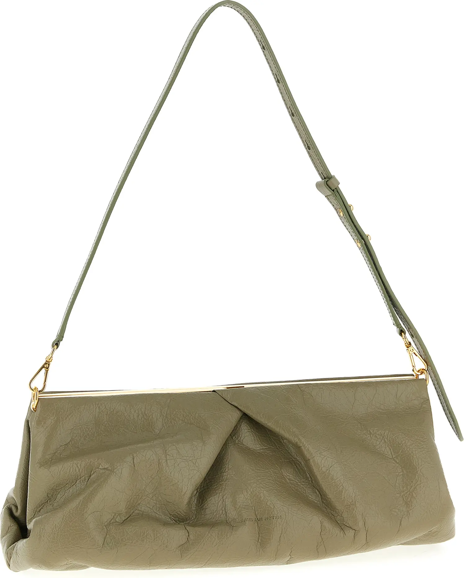 Bicolor Calfskin Clutch Bag Dries Van Noten