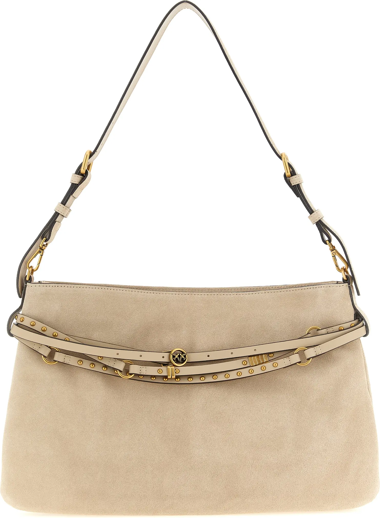 Shoulder Bag Pinko Beige Cowhide