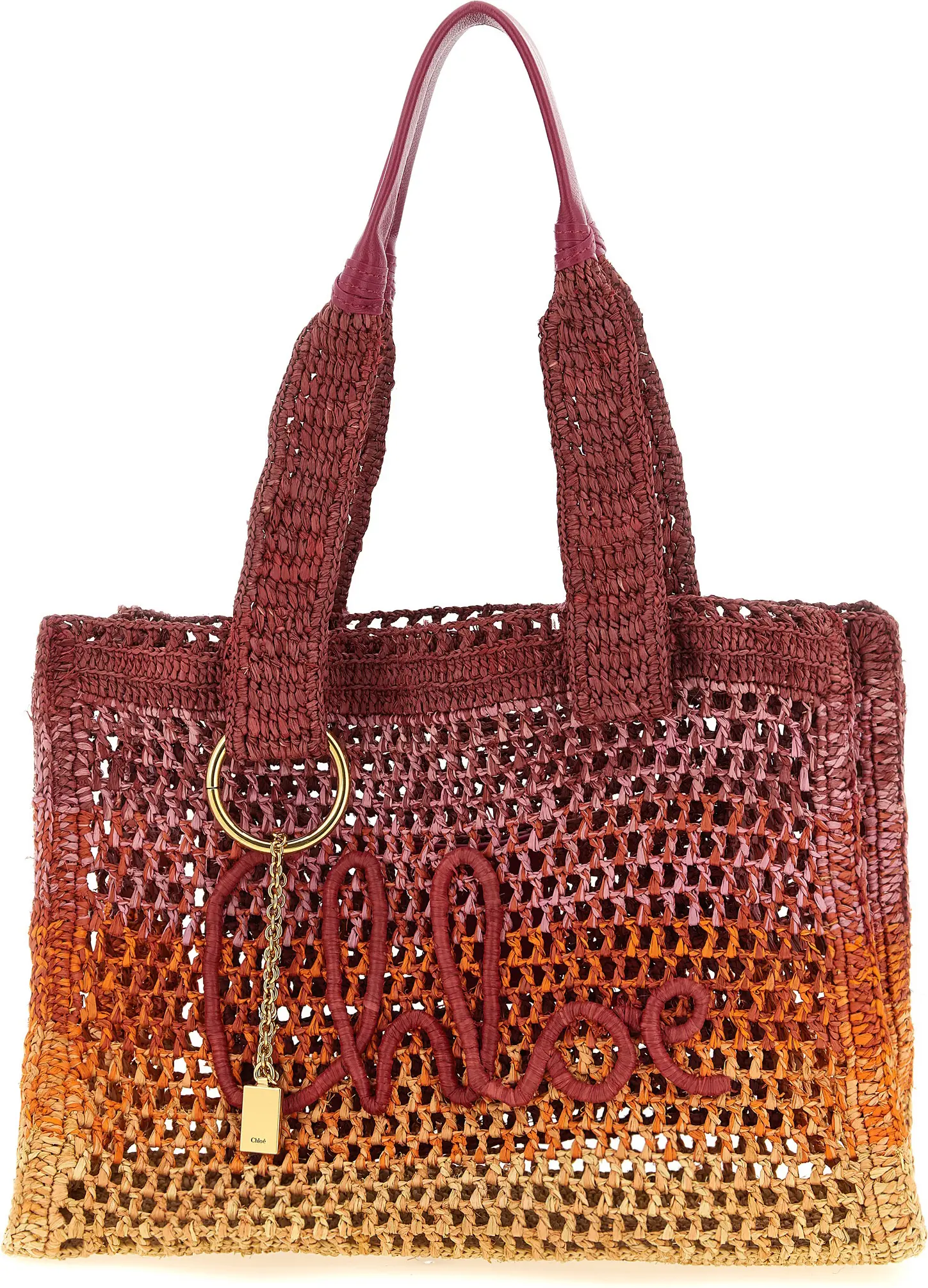 Tote Bag Chloe Multicolor Raffia Tote Bag