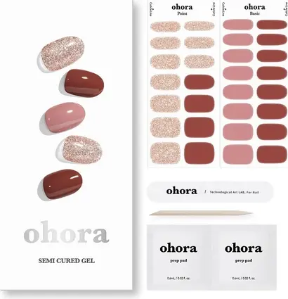 Полуотвержденные гелевые накладки Ohora Glitter