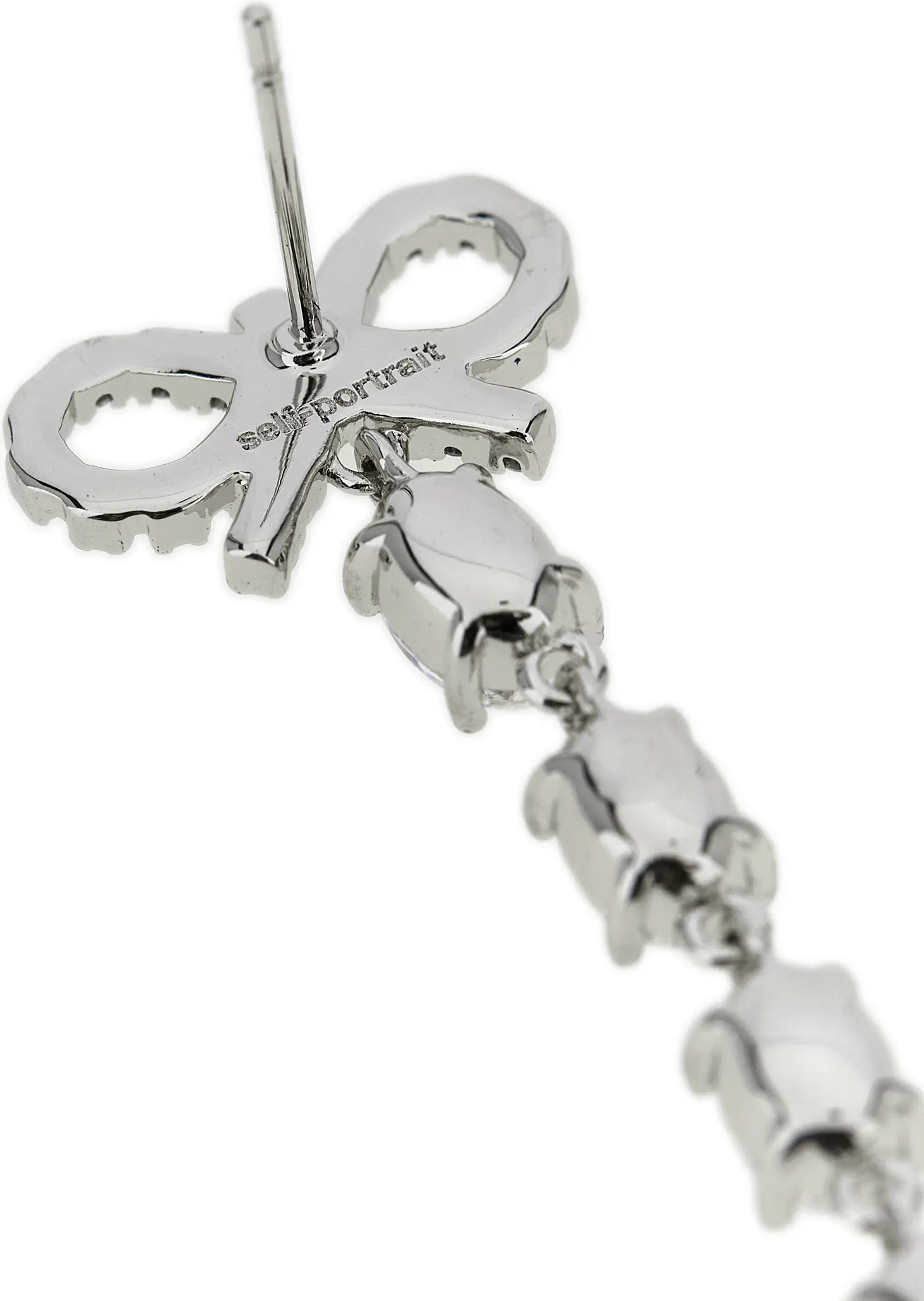 Серьги Self-Portrait Bow Pearl Droplet