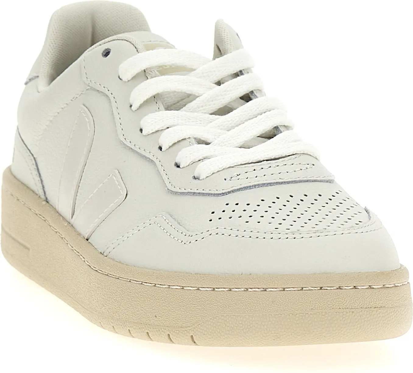 Кроссовки White Leather Low Top Sneakers