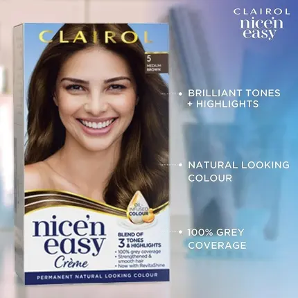 Clairol Nice'n Easy Crème Стойкая краска для волос с натуральным эффектом и маслами