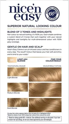 Крем-краска для волос Clairol Natural Hair Color with Oil 9A Light Ash Blonde