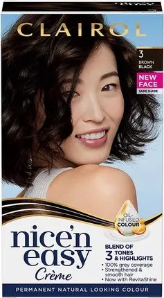 Стойкая краска для волос Clairol Natural Looking Oil Infused 3 Brown Black