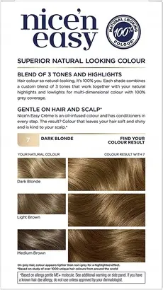 Стойкая краска для волос Clairol Nice'n Easy 7 Темный блонд