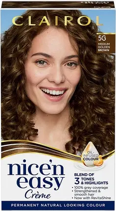 Стойкая краска для волос Clairol Nice'n Easy 5G Средне-золотисто-каштановый