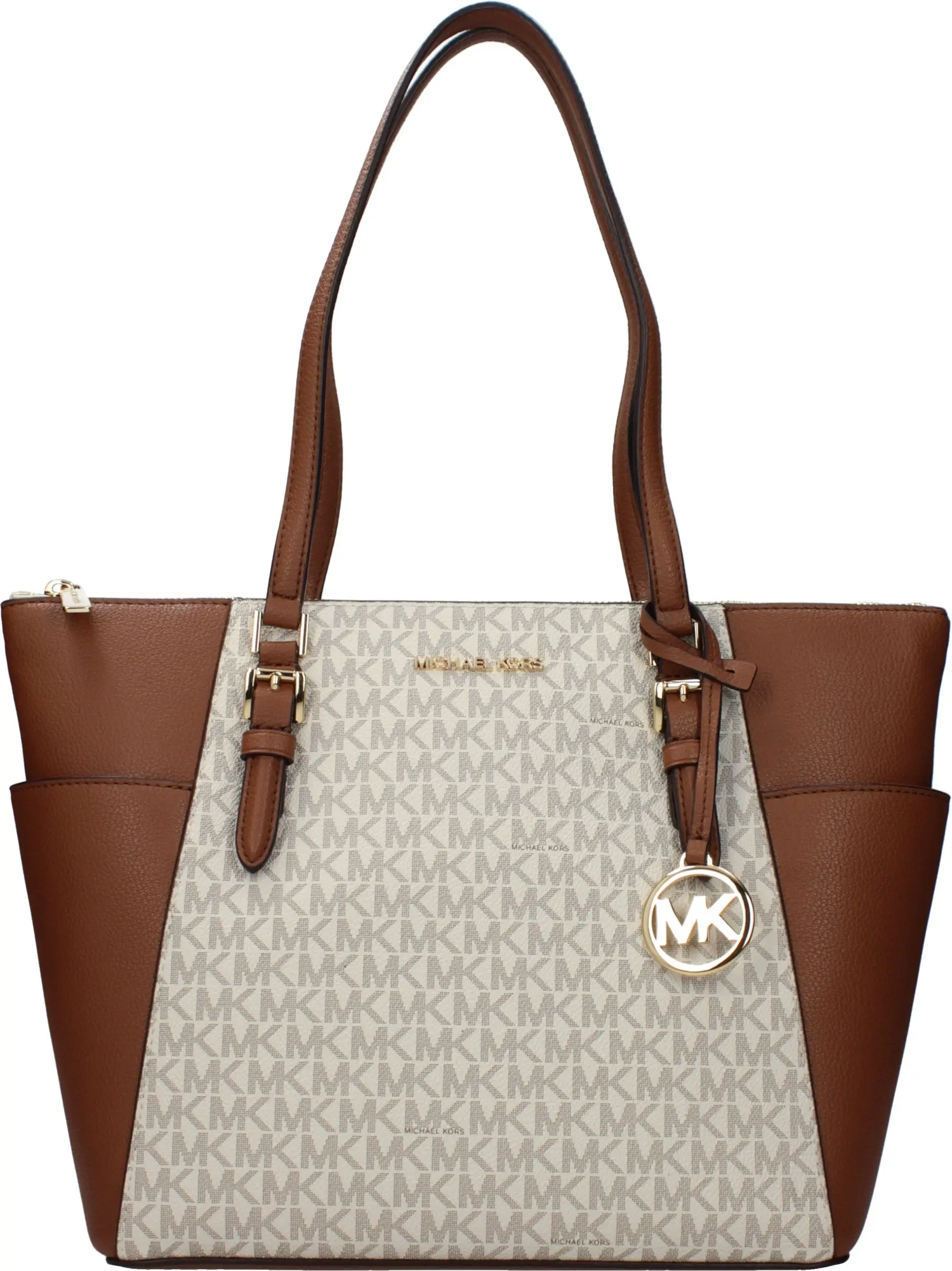 Бежевая сумка через плечо Michael Kors из кожи